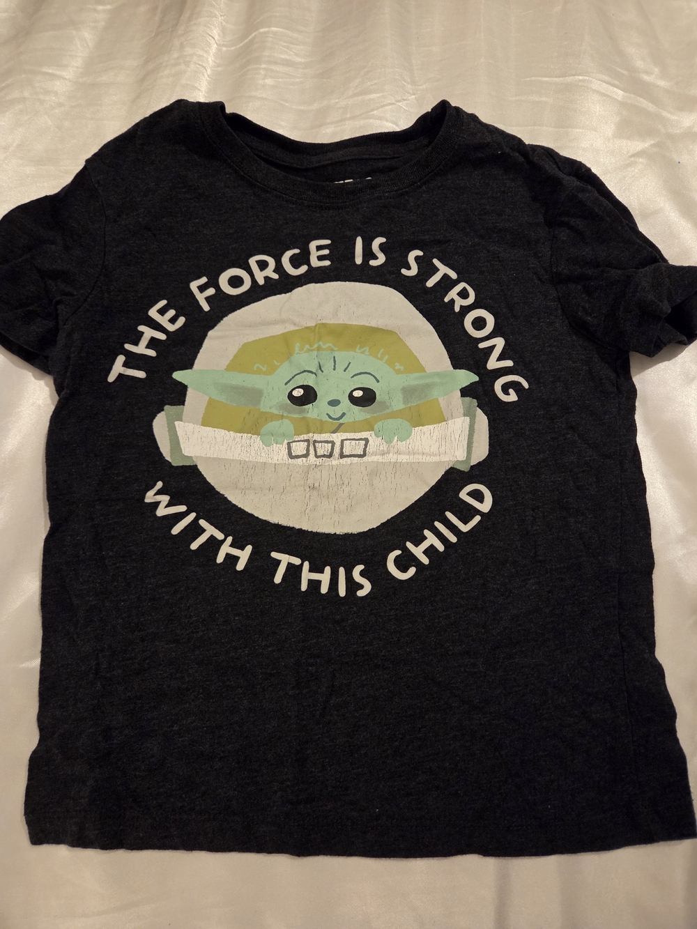 Star Wars Grogu Baby Yoda Kids T-Shirt Size 5/6 The Force Graphic Tee